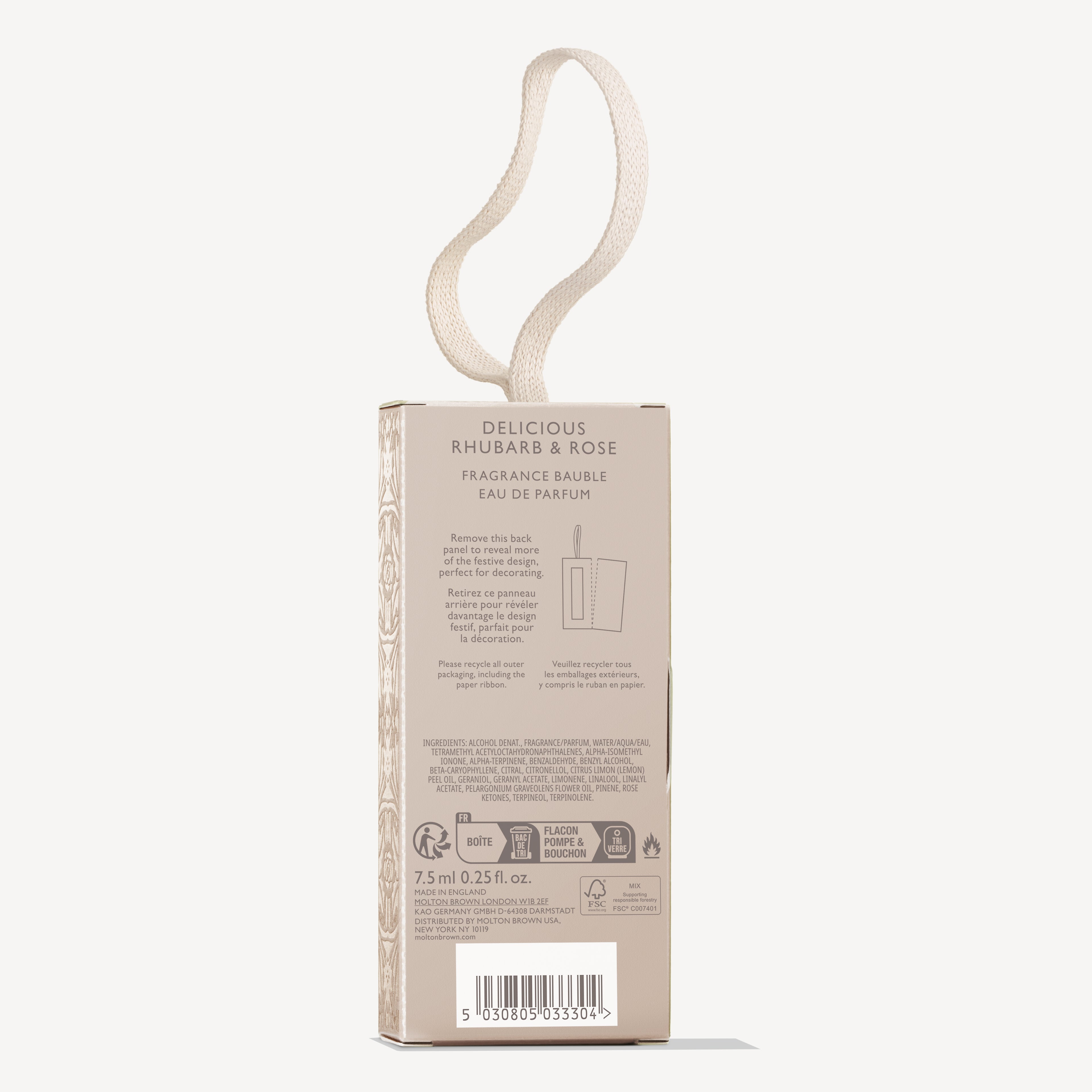 Delicious Rhubarb & Rose Fragrance Bauble 7,5ml